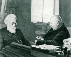 Academicians Vladamir Vernadsky (1863-1945) and Alexander Fersman (1883-1945), founders of the Russian school of geochemists in the later stages of their lives (Fersman 1958, P 356)